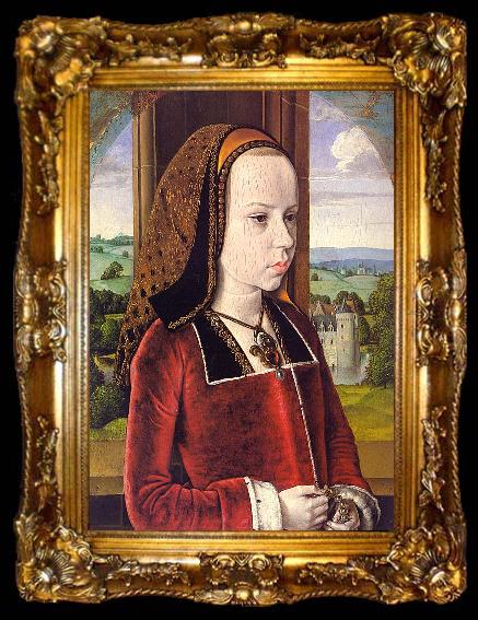 framed  Jean Hey Portrait of Margaret of Austria, ta009-2